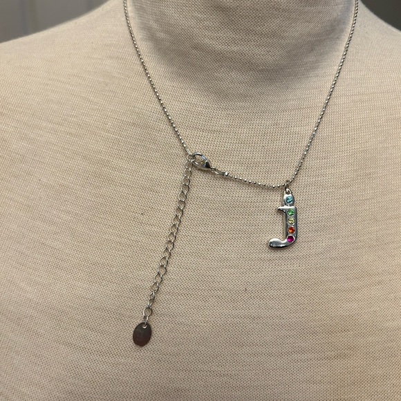 Y2k - J lettered Pendent & Chain- multi Coloured - Costume - Picture 2 of 2